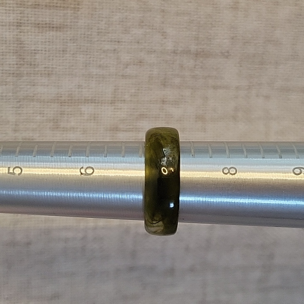 MOSSY JADE AND LEMON CITRINE ACRYLIC RING SET - Picture 7 of 8
